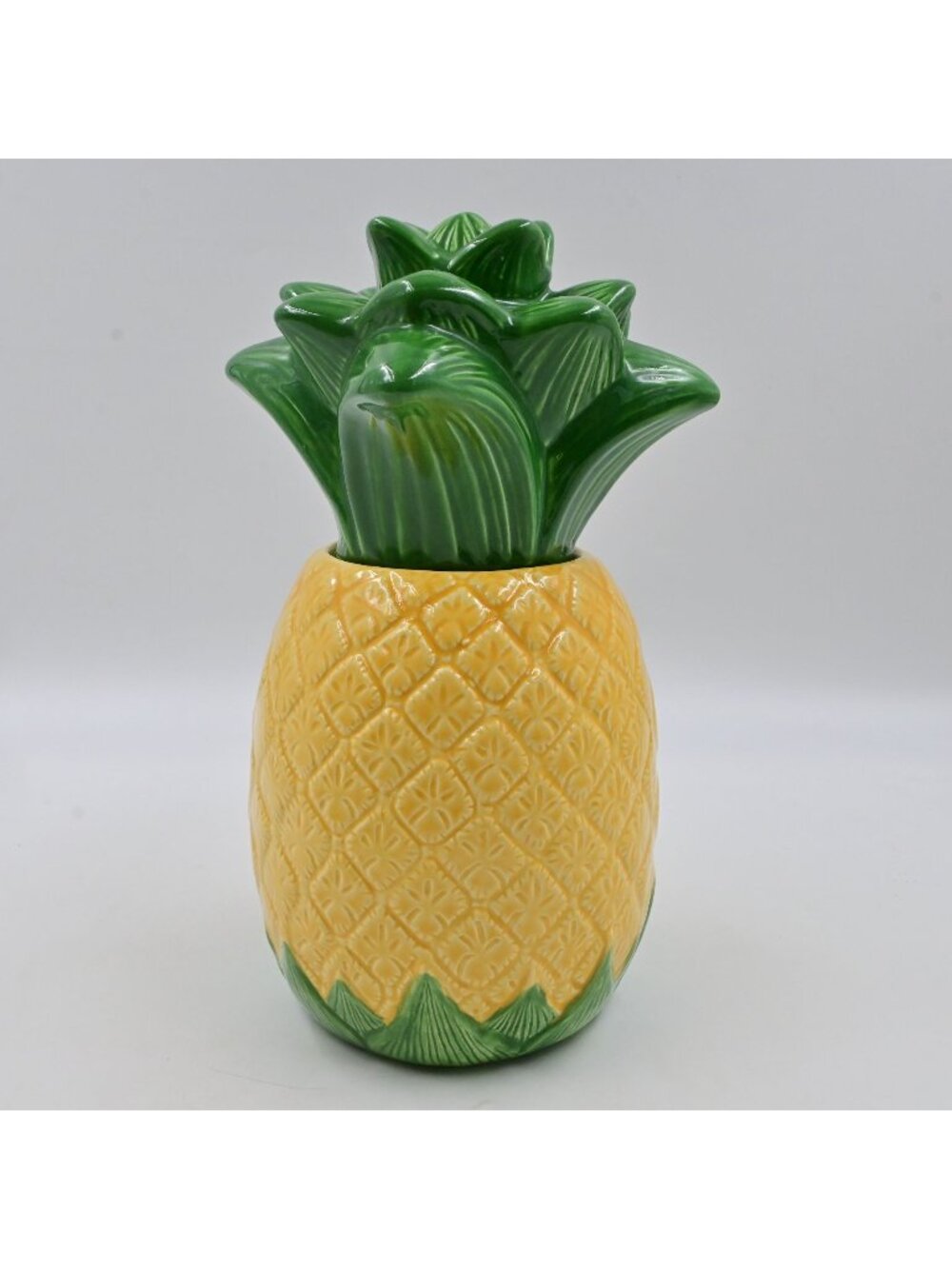 Treasure Craft Pineapple Cookie Jar Vintage 13"